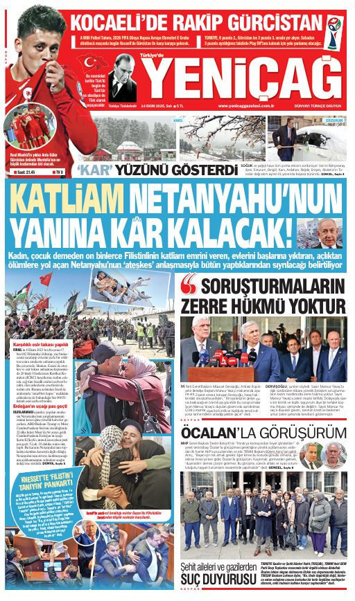 Yeniçağ Gazetesi: Katliam Netanyahu’nun yanına kâr kalacak! - Resim : 1