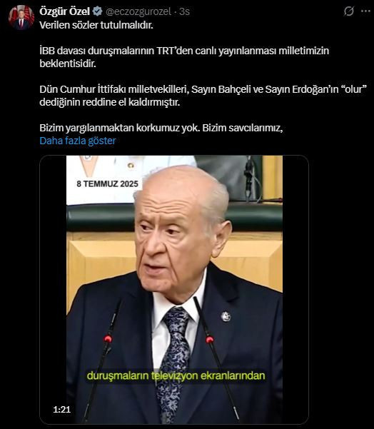 Özgür Özel Bahçeli ve Erdoğan’ın o videolarını paylaştı - Resim : 1