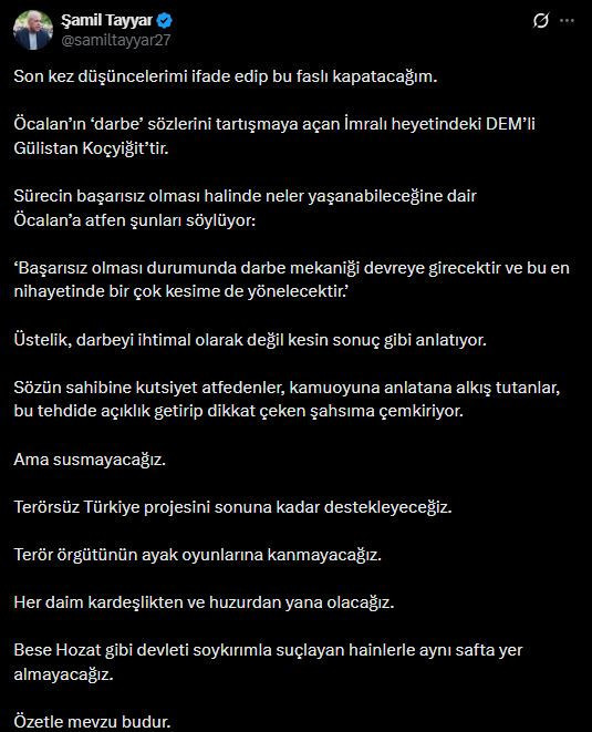 AKP'li Şamil Tayyar savunmada 'Tartışmayı DEM’li Koçyiğit başlattı' - Resim : 1