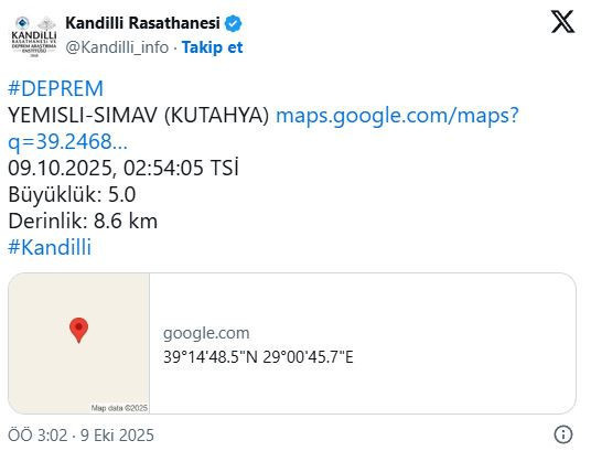 Kütahya'da deprem (9 Ekim 2025) - Resim : 3