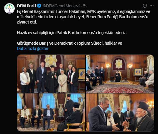 Önce Papa sonra DEM. Patrik'in ziyaretçileri 'süreç'le birlikte arttı - Resim : 3