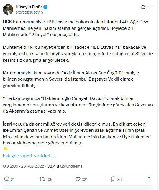 40. Ağır Ceza Mahkemesi 'yavruladı...' Gerekçe: İBB davasına hazırlık - Resim : 1