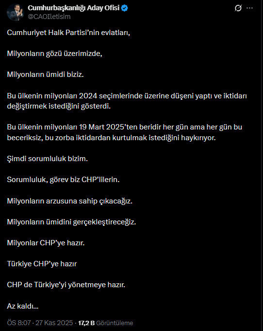 İmamoğlu'ndan iktidar mesajı: Az kaldı - Resim : 1