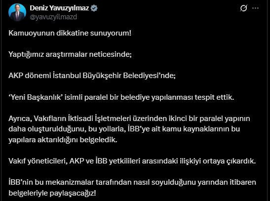 'AKP döneminde paralel bir yapı kurmuşlar' CHP'li Yavuzyılmaz asıl İBB dosyasını açıkladı - Resim : 1