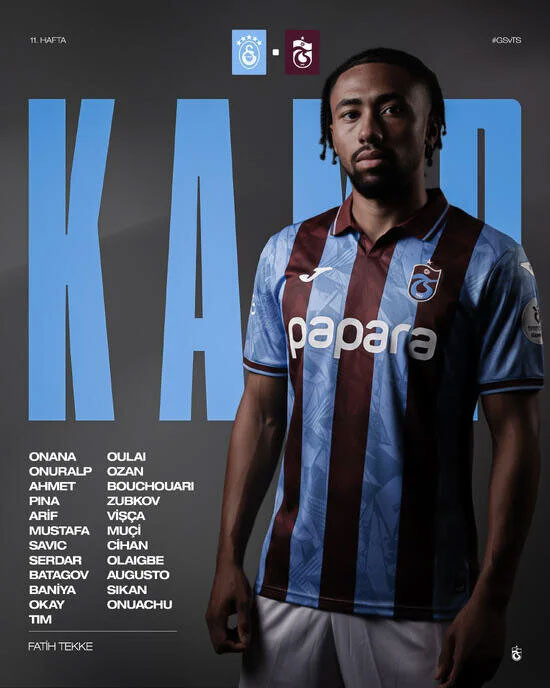 Trabzonspor'un Galatasaray maçı kamp kadrosu açıklandı! Tek eksik var - Resim : 2