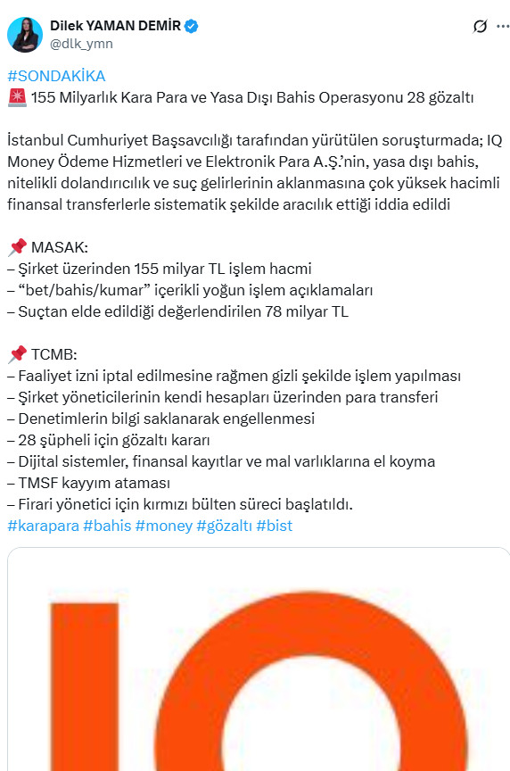 155 milyarlık kara para ve yasa dışı bahis operasyonu: Çok sayıda gözaltı kararı - Resim : 1