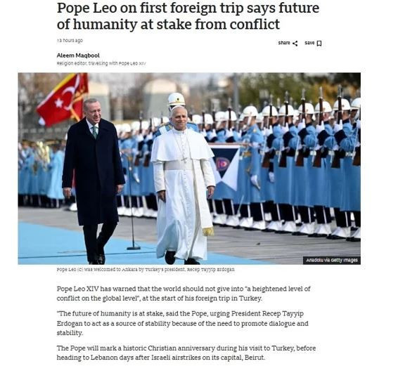 Dünya basını Papa'nın Türkiye ziyaretini böyle gördü - Resim : 1