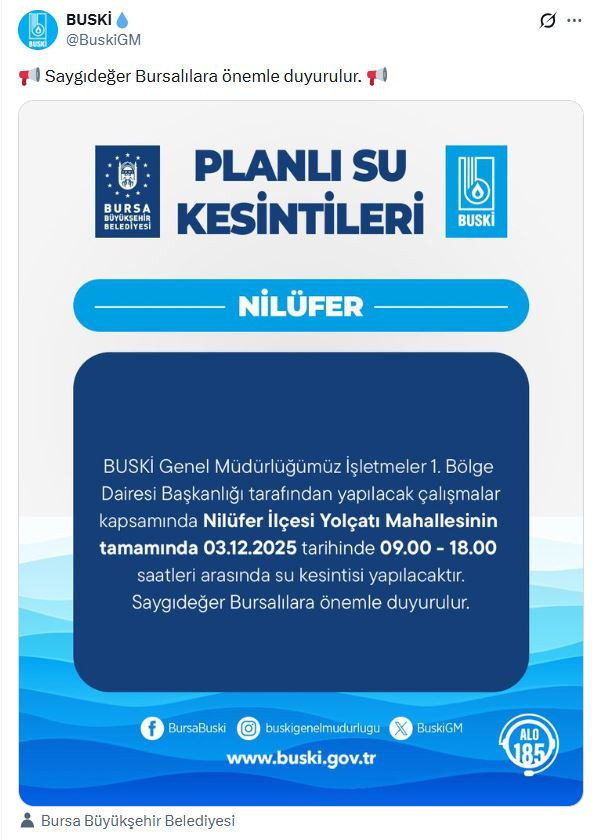 Nilüfer’de su kesintisi - Resim : 1