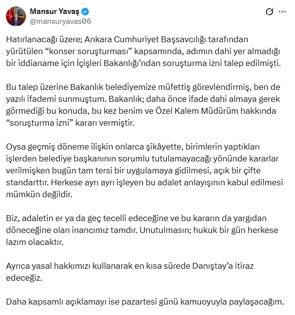 Mansur Yavaş’tan soruşturma izni verilmesine ilk tepki - Resim : 2