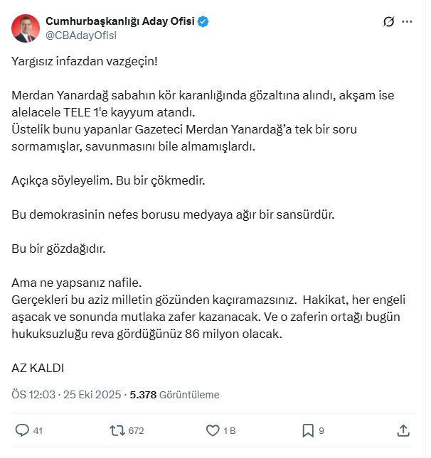 Ekrem İmamoğlu’ndan "AZ KALDI" çıkışı! Silivri’den seslendi… - Resim : 1