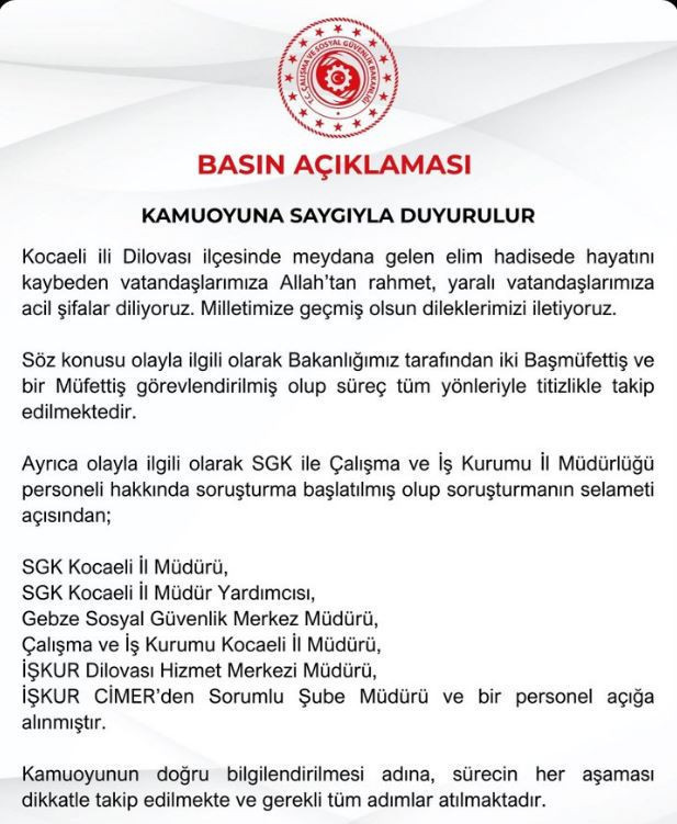 Kocaeli'deki iş yeri yangını soruşturmasında 7 kişi görevden alındı! 2'si çocuk 6 kişi ölmüştü - Resim : 1