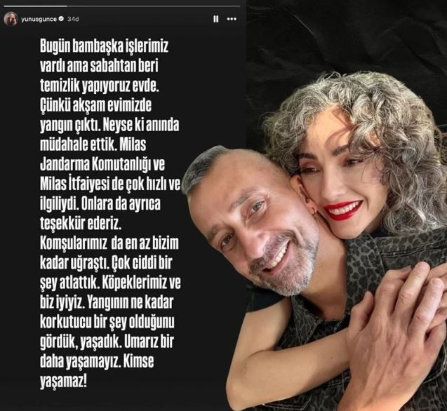 Ünlü oyuncu Yunus Günçe'nin evinde yangın paniği! Çift büyük bir tehlike atlattı - Resim : 2