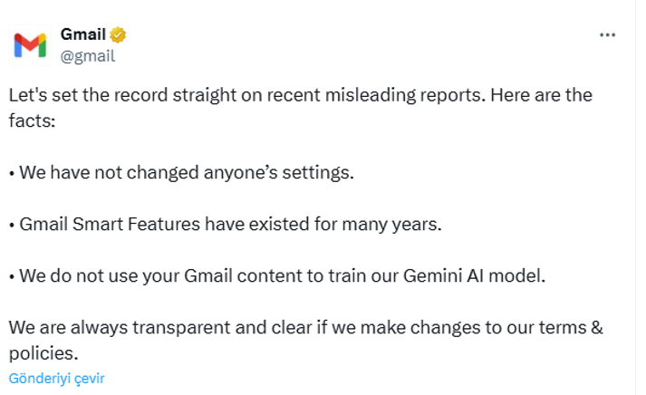Gemini, GMail hesaplarına erişiyor mu? Ortalığı karıştıran iddiaya yanıt geldi - Resim : 1