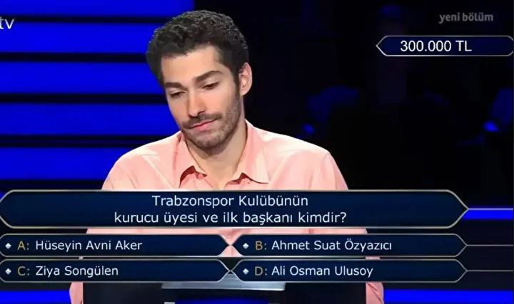 Kim Milyoner’de Trabzonspor bombası: 300 bin TL’yi uçuran soru! - Resim : 14