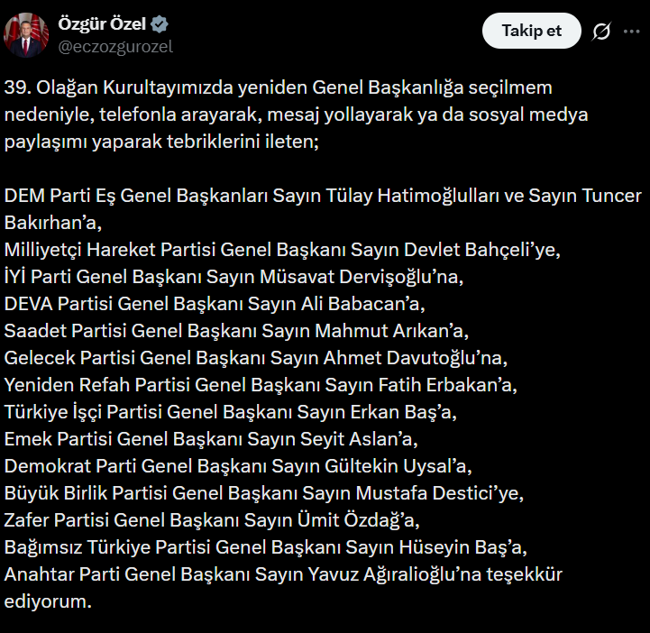 Özgür Özel tek tek saydı: Kutlamak için arayan ilk parti lideri şaşırttı - Resim : 1