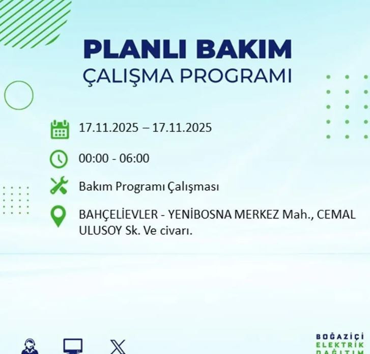 İstanbul'da yaşayanlar dikkat! 9 ilçede elektrikler kesilecek - Resim : 47