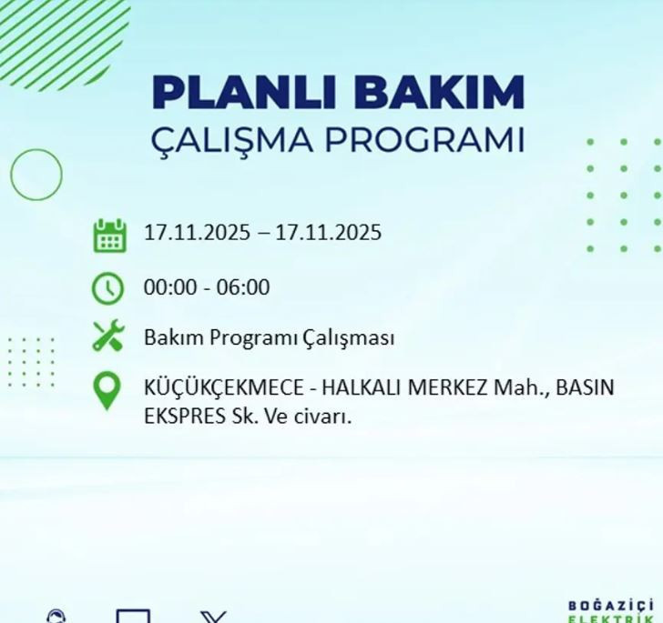 İstanbul'da yaşayanlar dikkat! 9 ilçede elektrikler kesilecek - Resim : 49