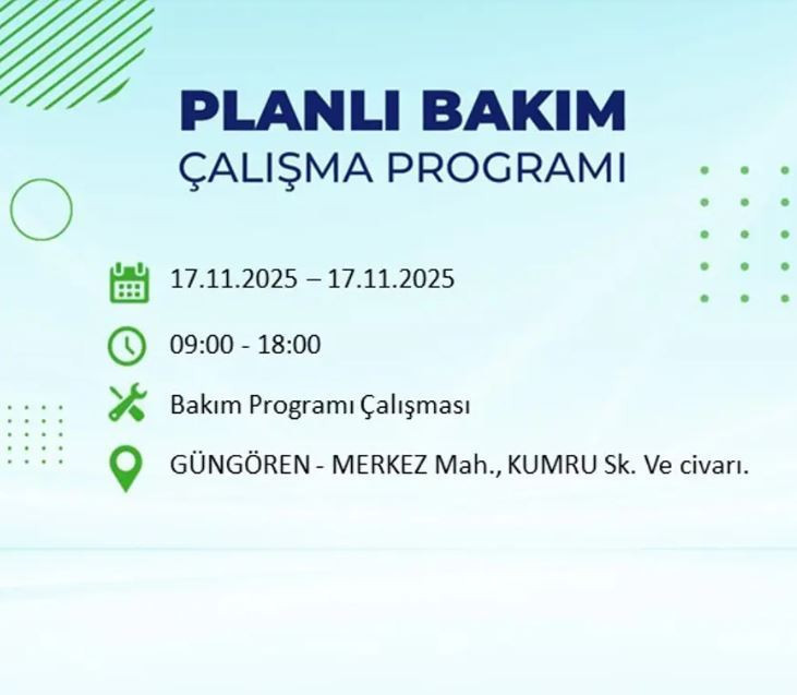 İstanbul'da yaşayanlar dikkat! 9 ilçede elektrikler kesilecek - Resim : 53