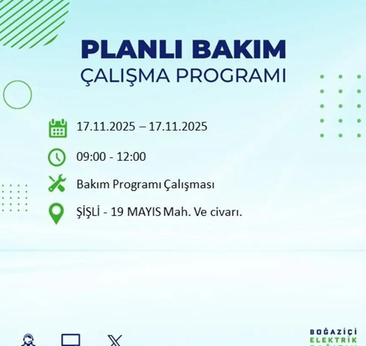 İstanbul'da yaşayanlar dikkat! 9 ilçede elektrikler kesilecek - Resim : 57