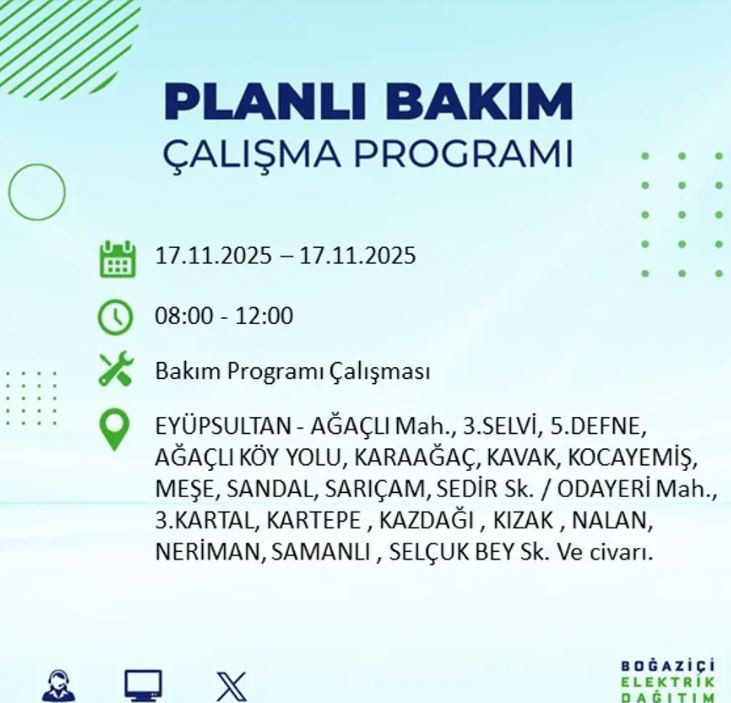 İstanbul'da yaşayanlar dikkat! 9 ilçede elektrikler kesilecek - Resim : 18