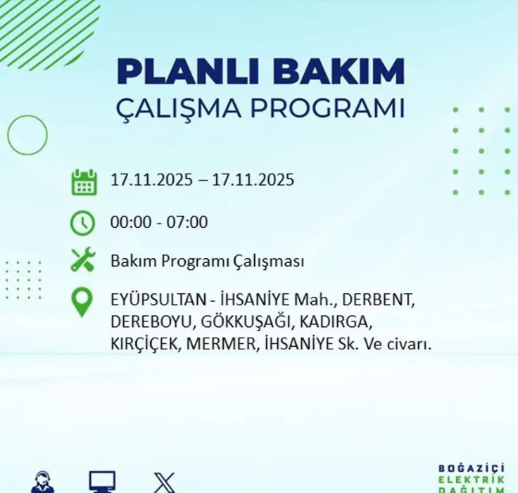İstanbul'da yaşayanlar dikkat! 9 ilçede elektrikler kesilecek - Resim : 35