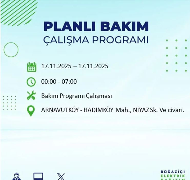 İstanbul'da yaşayanlar dikkat! 9 ilçede elektrikler kesilecek - Resim : 52