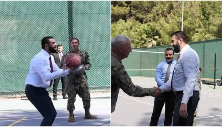 79 yıl sonra ilk: Şara ABD'de! Generallerle basketbol oynadı