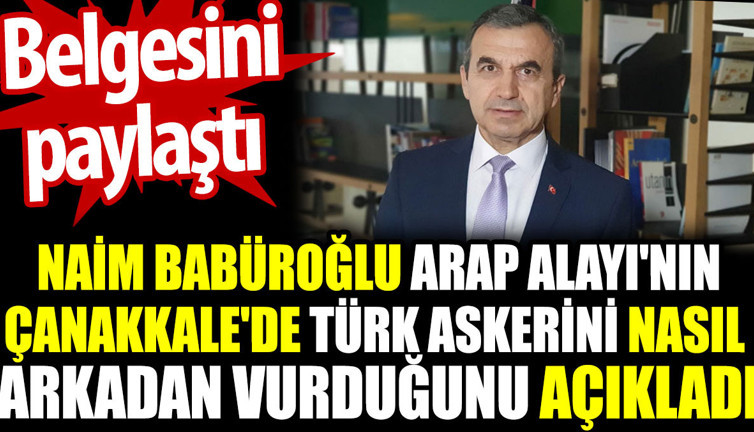 Naim Babüroğlu Arap Alayı'nın Çanakkale'de Türk askerini nasıl arkadan vurduğunu açıkladı