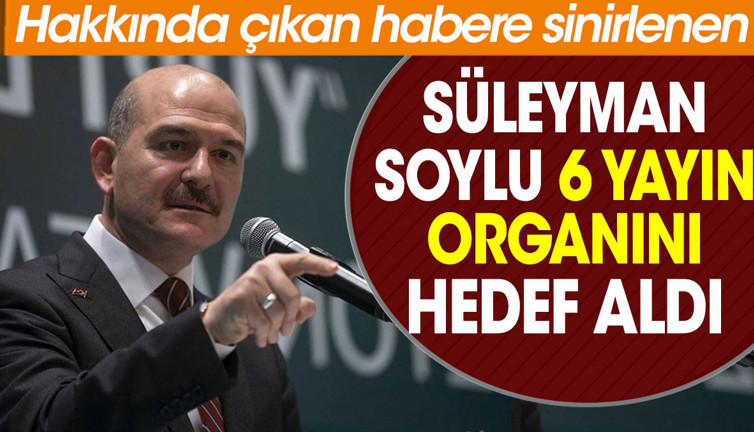 Süleyman Soylu hakkında çıkan habere sinirlendi. 6 yayın organını hedefe aldı