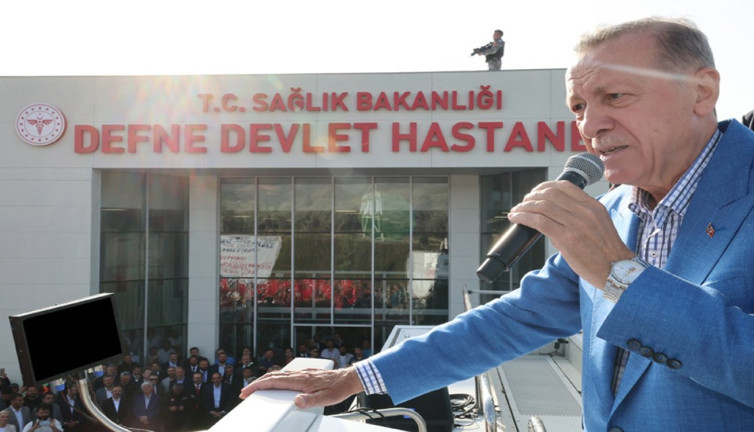 Erdoğan defalarca su basan Defne Hastanesi’ni ‘linç kampanyasına’ maruz bırakıldığını söyledi