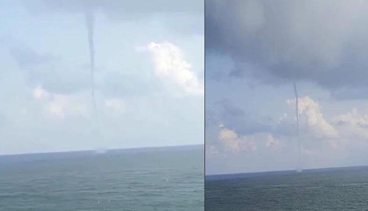 Kandıra'da hortum: Metrelerce yükseldi, o anlar cep telefonuyla görüntülendi