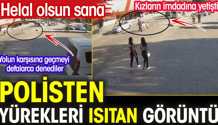 Polisten yürekleri ısıtan görüntü. Helal olsun sana