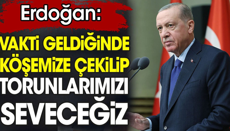 Erdoğan: Vakti geldiğinde köşemize çekilip torunlarımızı seveceğiz