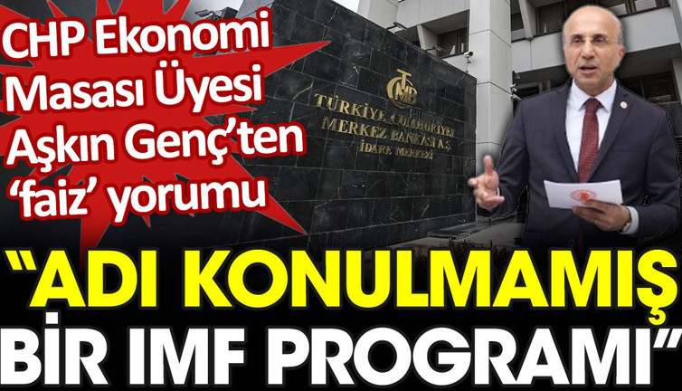 CHP Ekonomi Masası Üyesi Aşkın Genç'ten 'faiz' yorumu: Adı konulmamış bir IMF programı