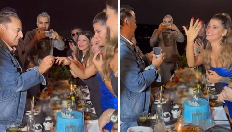 Mehmet Ali Erbil 40 yaş küçük sevgilisine yüzüğü taktı. Doğum günü hadiyesi evlilik teklifi