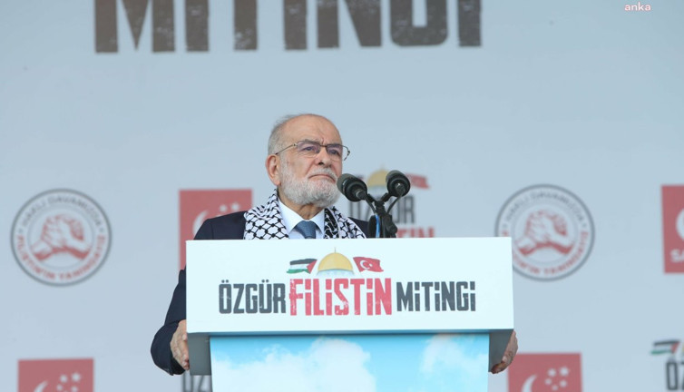 Karamollaoğlu Filistin mitinginde konuştu. “Türkiye bu işin tam göbeğinde”