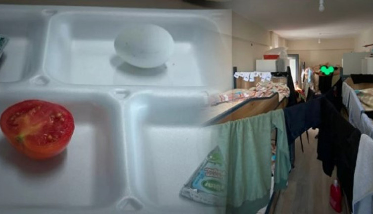 En 'lüks' yurtta öğrencilere bunu reva gördüler. İnşaat pislikleri içinde domates ekmekle kahvaltı ediyorlar