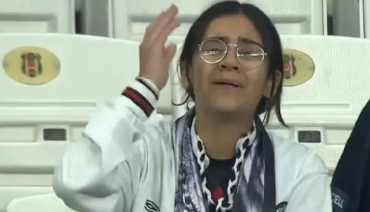 Beşiktaşlı genç kız tribünde hüngür hüngür ağladı. Herkes onu konuşuyor