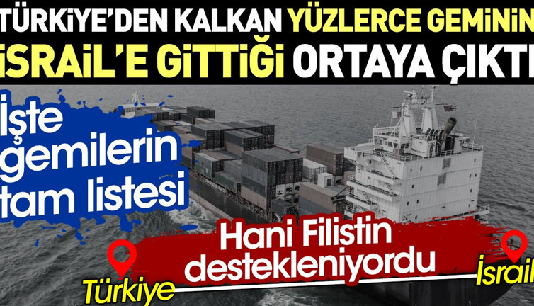 Türkiye'den kalkan yüzlerce geminin İsrail'e gittiği ortaya çıktı. İşte gemilerin tam listesi