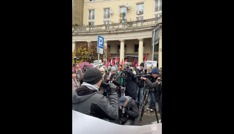 Polonya'nın başkenti Varşova'da Filistin'e destek yürüyüşü