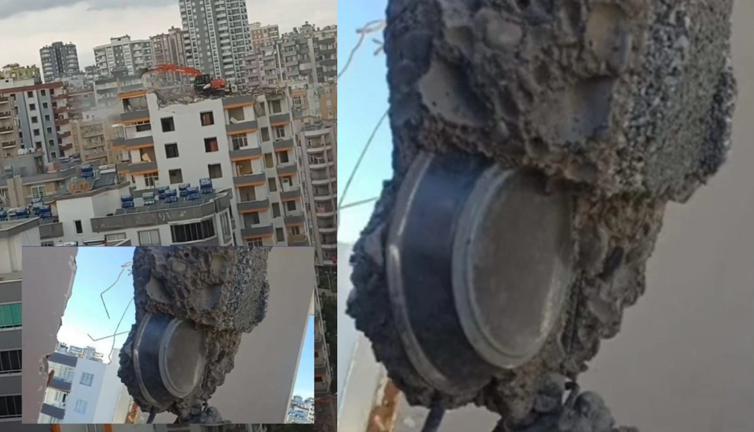 Ağır hasarlı binanın kolonundan tencere çıktı. Bu kadarına da pes artık