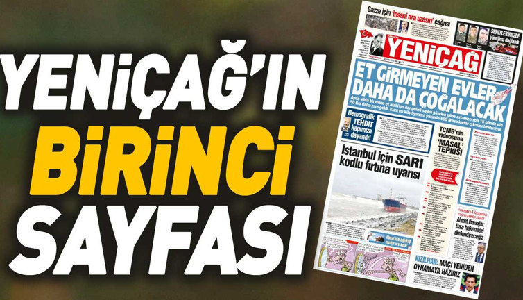 Yeniçağ Gazetesi'nin 1. sayfası (28 Kasım 2023)