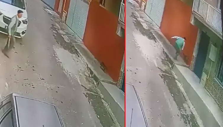 Yol kenarında mama yiyen kediye keserli saldırı. Bunun adı vahşet!