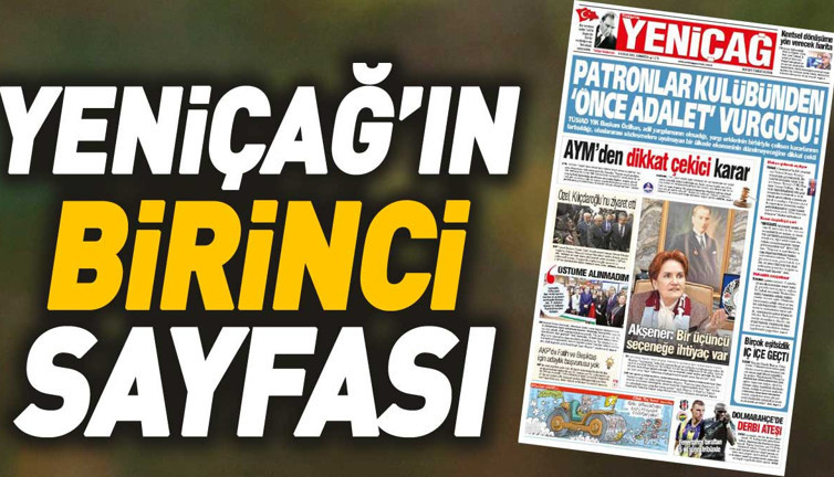Yeniçağ Gazetesi'nin 1. sayfası (09 Aralık 2023)