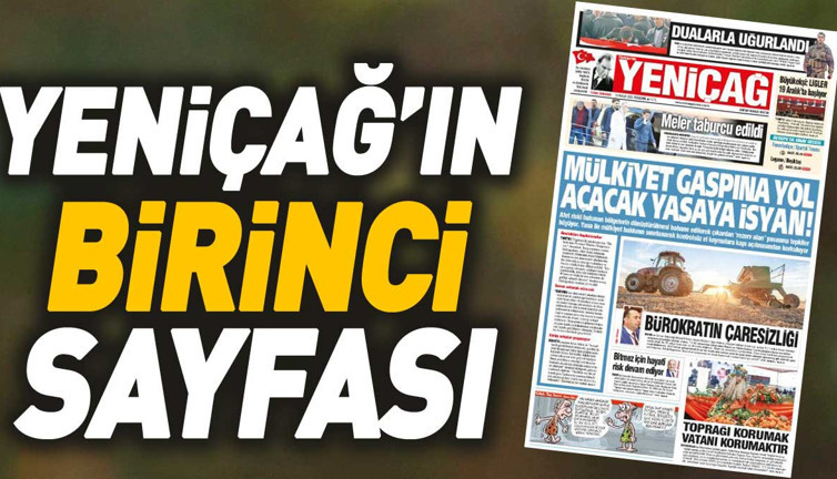 Yeniçağ Gazetesi'nin 1. sayfası (14 Aralık 2023)