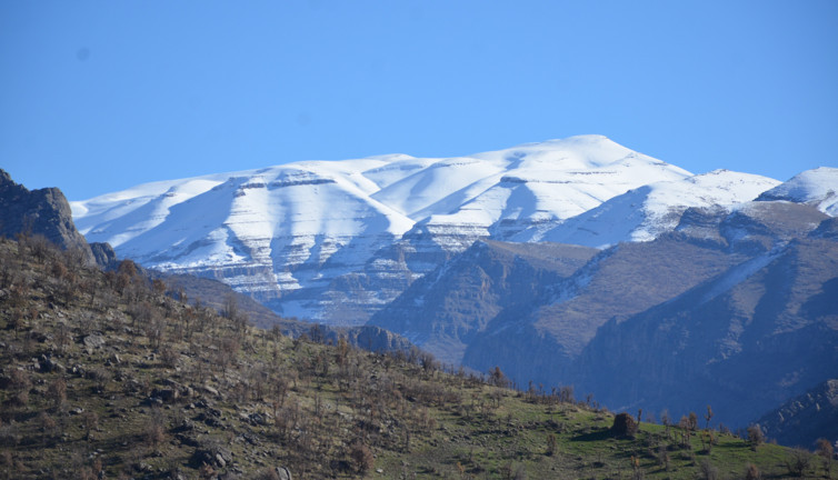 Bir tarafta kara kış diğer tarafta çiçekler açtı