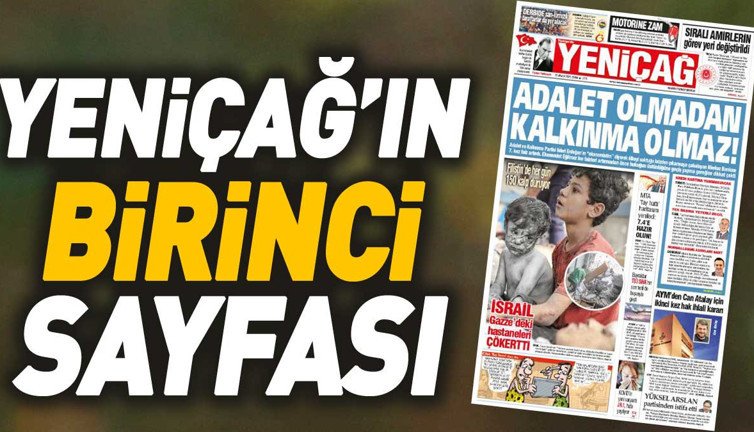 Yeniçağ Gazetesi'nin 1. sayfası (22 Aralık 2023)