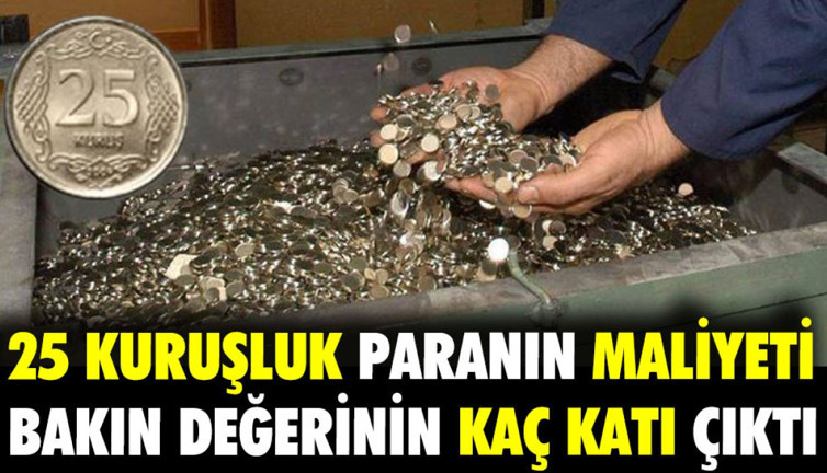 Tedavüldeki 25 kuruşluk madeni paranın maliyeti bakın değerinin kaç katı çıktı