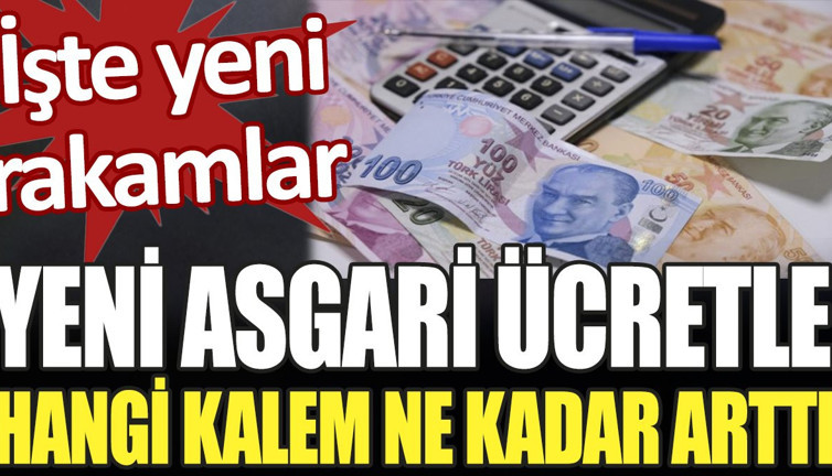 Yeni asgari ücretle hangi kalem ne kadar arttı. İşte güncel rakamlar