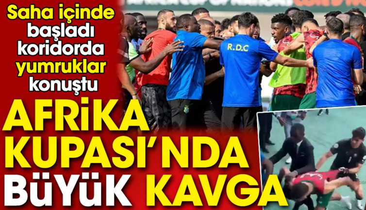 Saha içinde başladı koridorda yumruklar konuştu. Afrika Kupası'nda büyük kavga